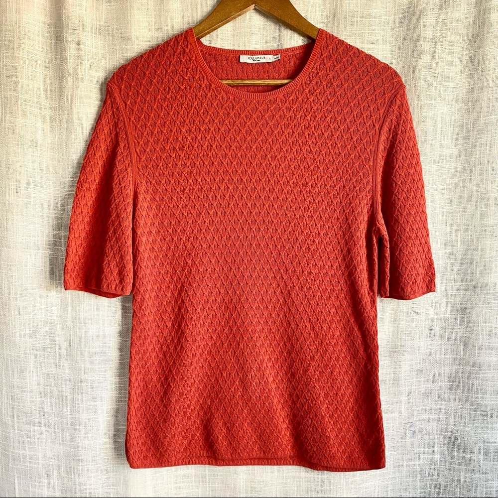MM Lafleur Orange Elbow Sleeve Sweater Top